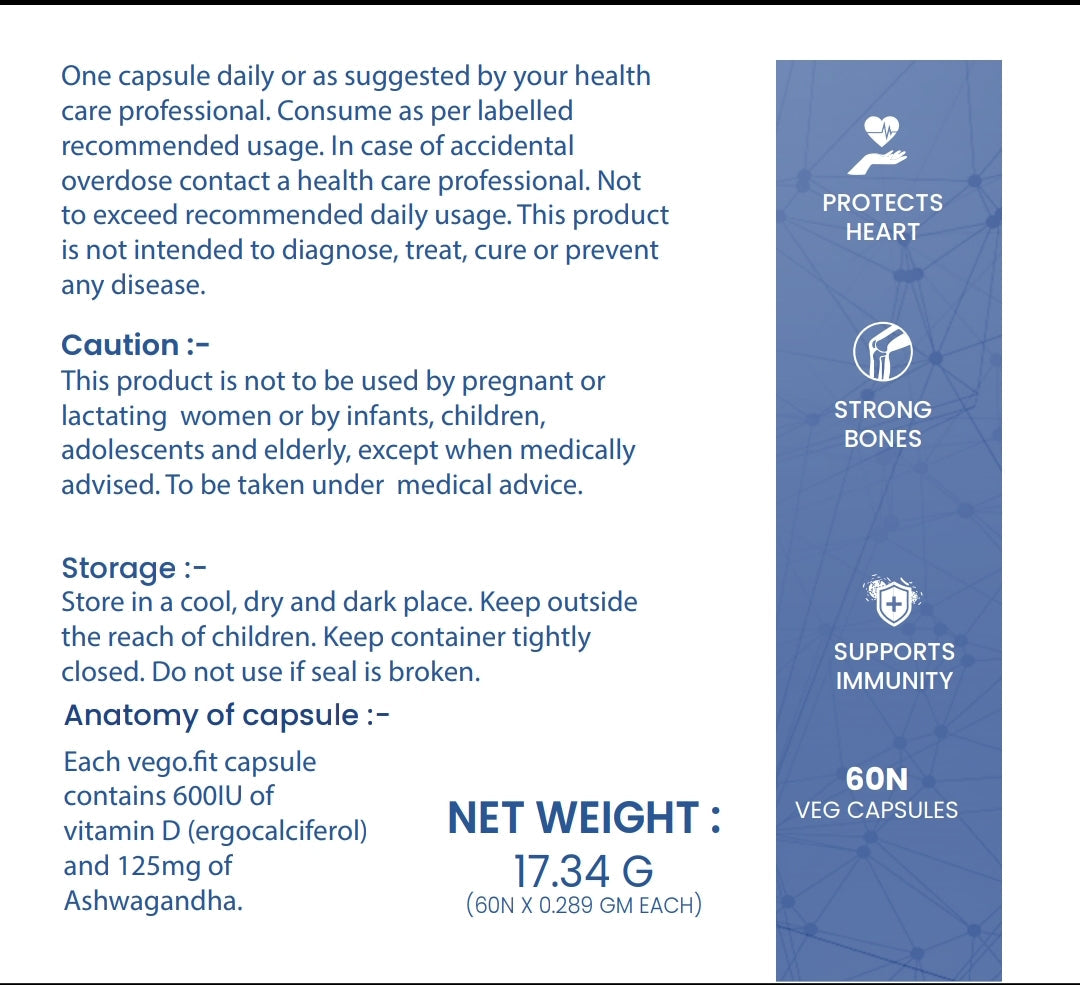 Natural Vitamin D with Ashwagandha by Vego.fit